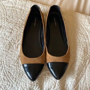 Black-Capped Suede Flats
